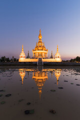 Beautiful buddhist pagoda with dusk sky