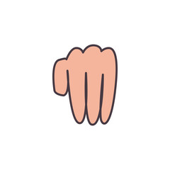 m hand sign language line and fill style icon vector design