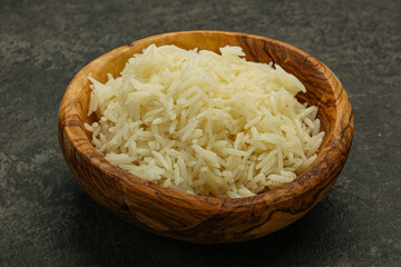 Steamed basmati rice in the bowl