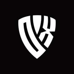 DX Logo monogram with shield elements shape design template