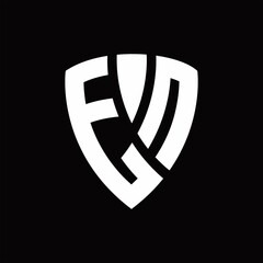 EN Logo monogram with shield elements shape design template