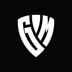GM Logo monogram with shield elements shape design template