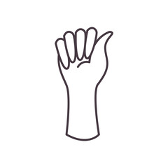 a hand sign language line style icon vector design