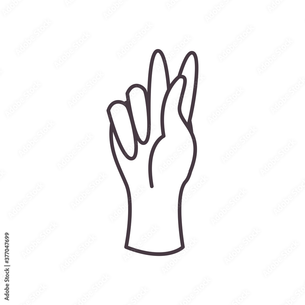 Poster k hand sign language line style icon vector design