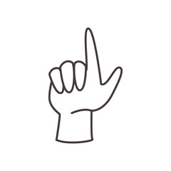 Fototapeta na wymiar l hand sign language line style icon vector design
