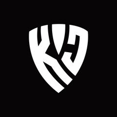 KC Logo monogram with shield elements shape design template