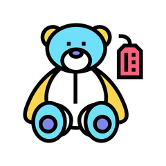 craft toy bear color icon vector. craft toy bear sign. isolated symbol illustration