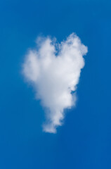 Fototapeta na wymiar Beautiful minimal single nature white cloud on blue sky background