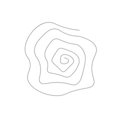 Rose flower silhouette line drawing. Vector illustration