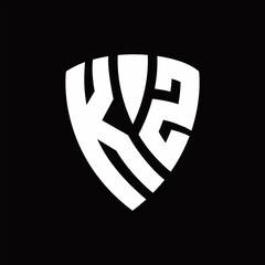 KZ Logo monogram with shield elements shape design template