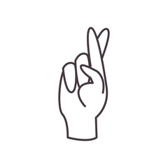 r hand sign language line style icon vector design