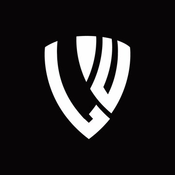 LU Logo monogram with shield elements shape design template
