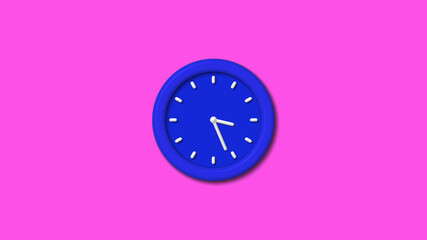 New blue color 3d wall clock on pink background,wall clock