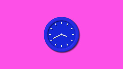 Best blue color 3d wall clock on pink background,Counting down wall clock