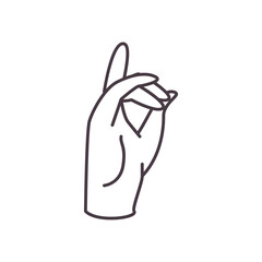 d hand sign language line style icon vector design