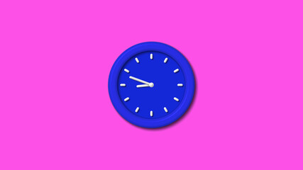 Best blue color 3d wall clock on pink background,Counting down wall clock