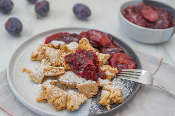 Kaiserschmarrn is a traditional Austrian or German sweet pancake dessert
