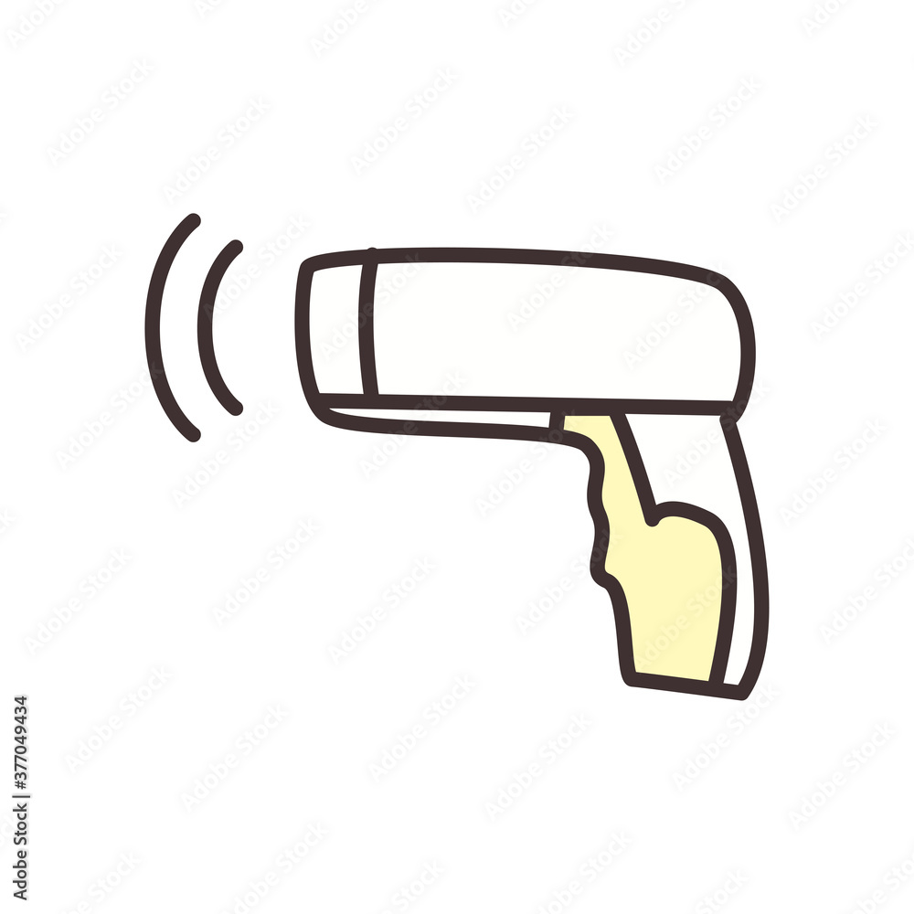 Poster electric thermometer line and fill style icon vector design