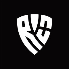 RO Logo monogram with shield elements shape design template