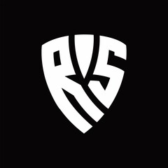 RS Logo monogram with shield elements shape design template