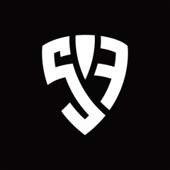 SF Logo monogram with shield elements shape design template