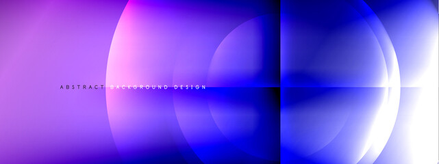 Vector abstract background - circle and cross on fluid gradient with shadows and light effects. Techno or business shiny design templates for text