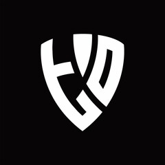 TD Logo monogram with shield elements shape design template