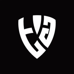 TG Logo monogram with shield elements shape design template