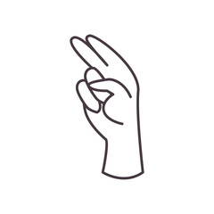 h hand sign language line style icon vector design