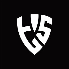 TS Logo monogram with shield elements shape design template