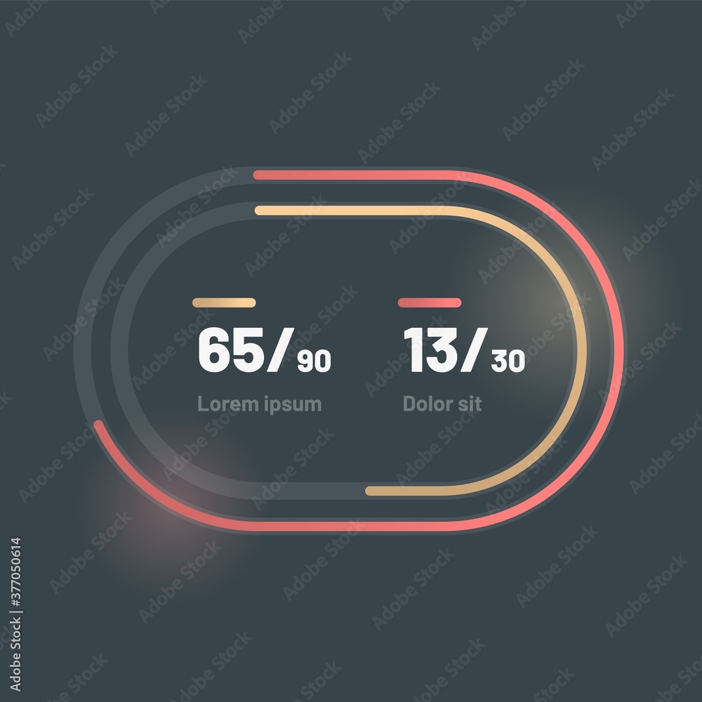 Poster control knob used for regulating. ui and ux kit. control center design. progress bar. temperature co