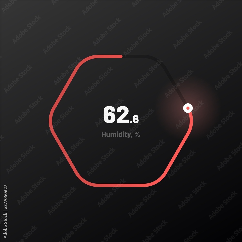 Poster control knob used for regulating. ui and ux kit. control center design. progress bar. temperature co