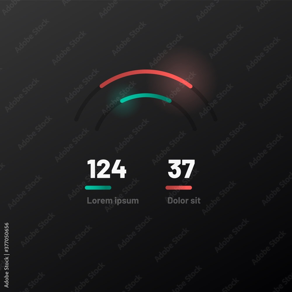 Poster control knob used for regulating. ui and ux kit. control center design. progress bar. temperature co