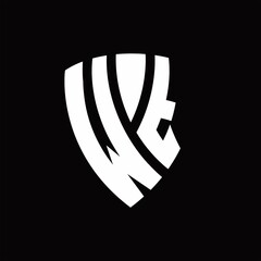 WT Logo monogram with shield elements shape design template