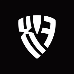 XF Logo monogram with shield elements shape design template