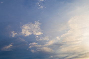 Fototapeta na wymiar white clouds in the blue sky in summer.