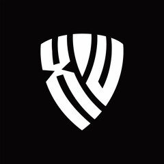 XU Logo monogram with shield elements shape design template