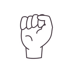 ten sign language line style icon vector design