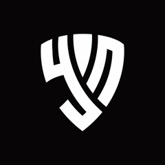 YN Logo monogram with shield elements shape design template