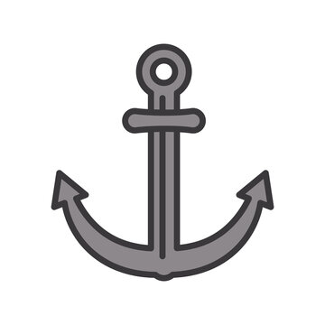 anchor line and fill style icon vector design