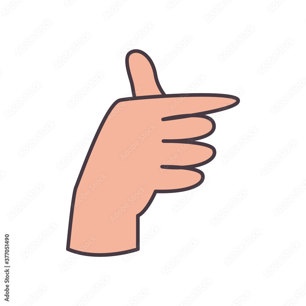 Poster t hand sign language line and fill style icon vector design