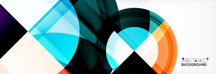 Fototapeta premium Round shapes, triangles and circles. Modern abstract background