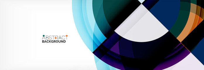 Fototapeta premium Round shapes, triangles and circles. Modern abstract background