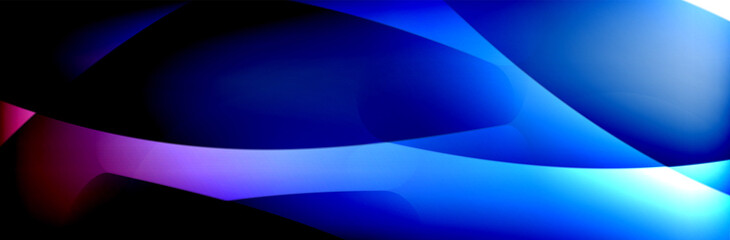 Fluid gradient neon color waves, vector abstract background