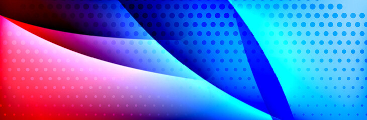 Fluid gradient neon color waves, vector abstract background