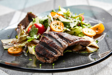 Salad with veal and kumquat