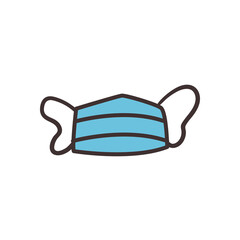 Obraz premium Medical mask line and fill style icon vector design