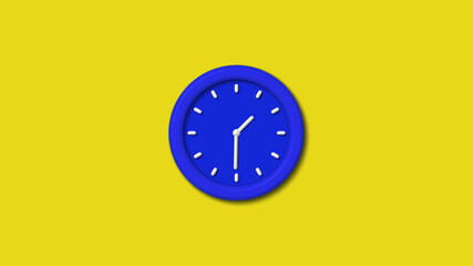 12 hours counting down 3d wall clock icon on yellow background,clock image