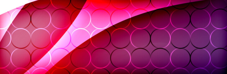 Fluid gradient neon color waves, vector abstract background