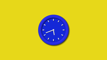 12 hours counting down 3d wall clock on yellow background,wall clock image